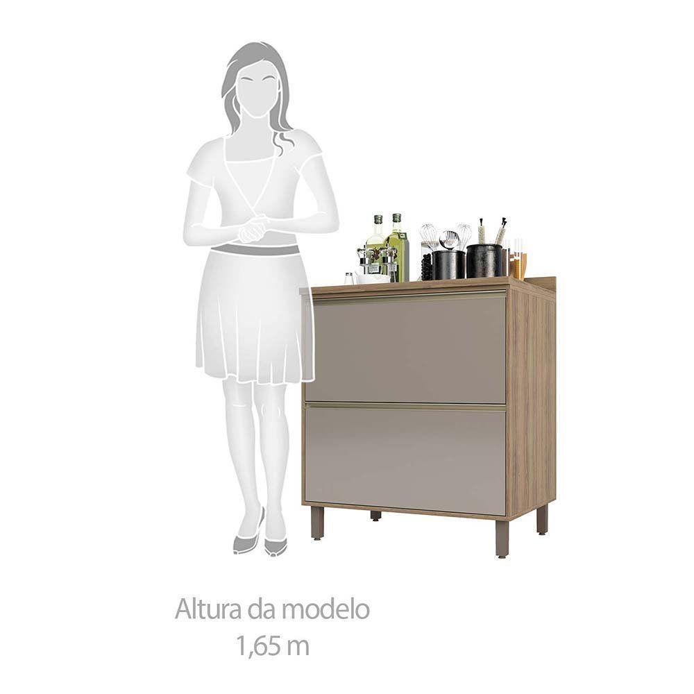 Balcão e Tampo 80 Cm 2 Gavetões Mel Vanill e Gra - 4