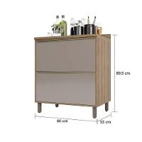 Balcão e Tampo 80 Cm 2 Gavetões Mel Vanill e Gra - 3