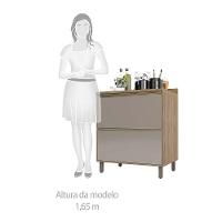 Balcão e Tampo 80 Cm 2 Gavetões Mel Vanill e Gra
