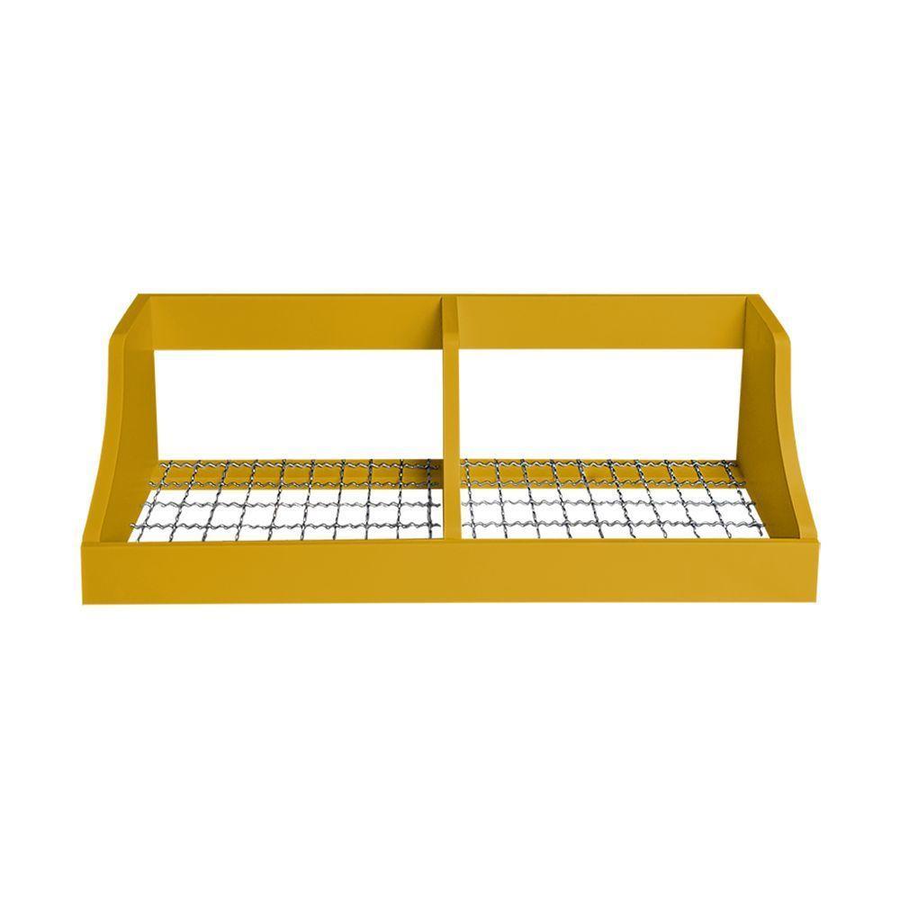 Fruteira Suspensa De Parede Prateleira Porta Legumes Cozinha Em Madeira Amarelo Laca - 3