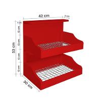 Fruteira Suspensa De Parede Com Painel Porta Legumes Cozinha Em Madeira Vermelho Laca - 4