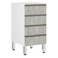 Balcão Sem Tampo 40cm Branco Com Concreto - 1