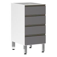 Balcão Sem Tampo 40cm Branco Com Cinza Puro - 1