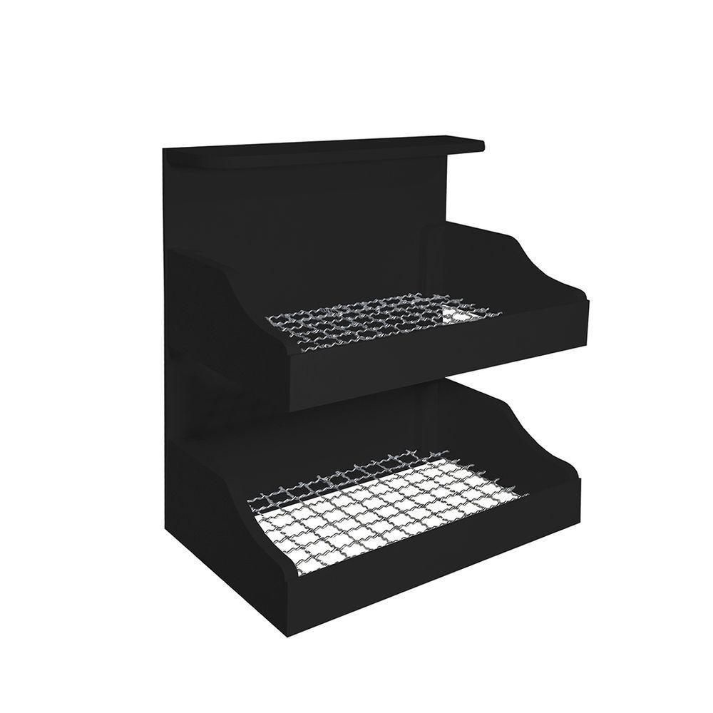 Fruteira Suspensa De Parede Com Painel Porta Legumes Cozinha Em Madeira Preto Laca - 2