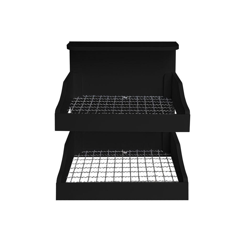 Fruteira Suspensa De Parede Com Painel Porta Legumes Cozinha Em Madeira Preto Laca - 3