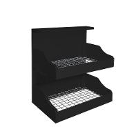 Fruteira Suspensa De Parede Com Painel Porta Legumes Cozinha Em Madeira Preto Laca - 2