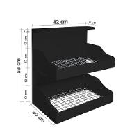 Fruteira Suspensa De Parede Com Painel Porta Legumes Cozinha Em Madeira Preto Laca - 4
