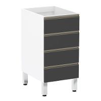 Balcão Sem Tampo 40cm Branco Com Preto Txt - 1