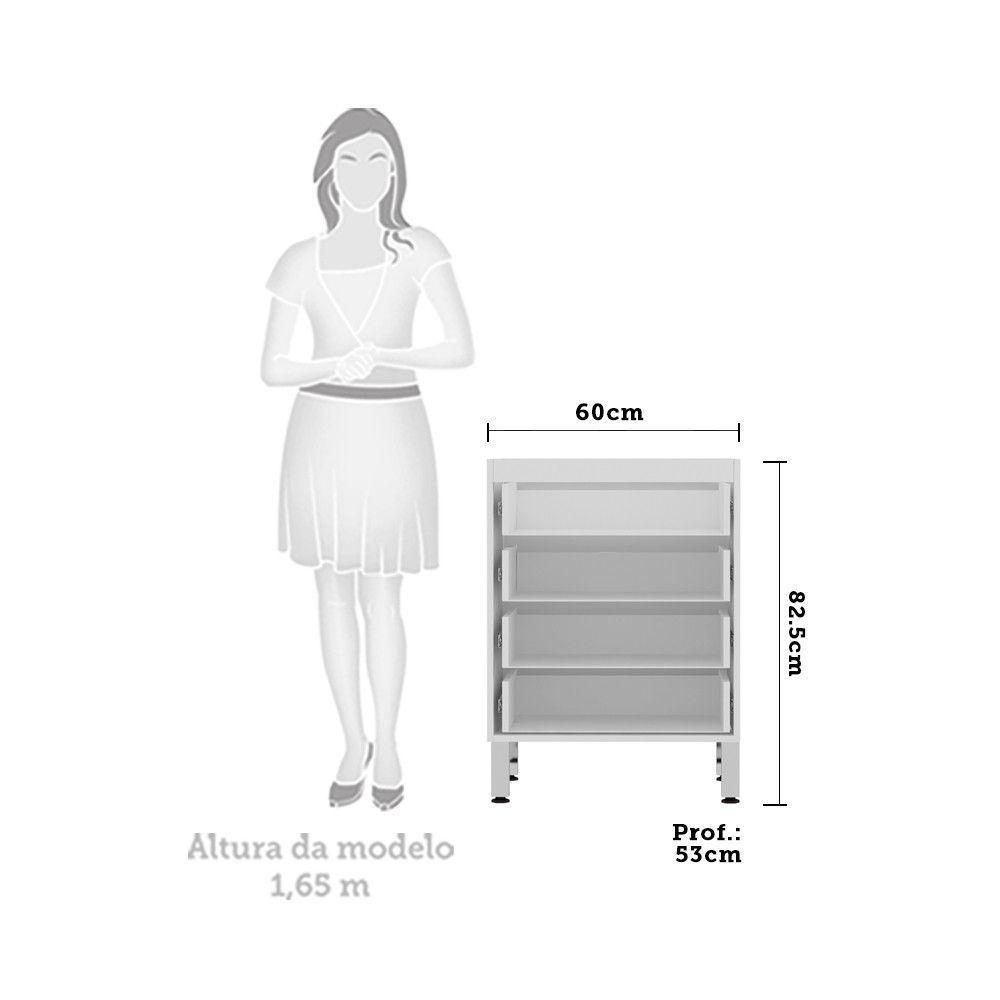 Balcão Sem Tampo 60cm Branco Com Gaia - 3
