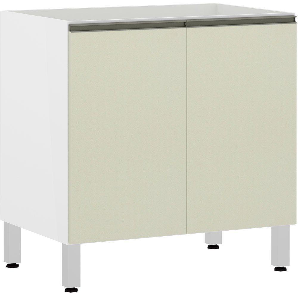 Balcão Sem Tampo 80cm Branco Com Kashmir - 1