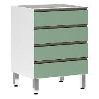 Balcão Sem Tampo 60cm Branco Com Verde Jade - 1