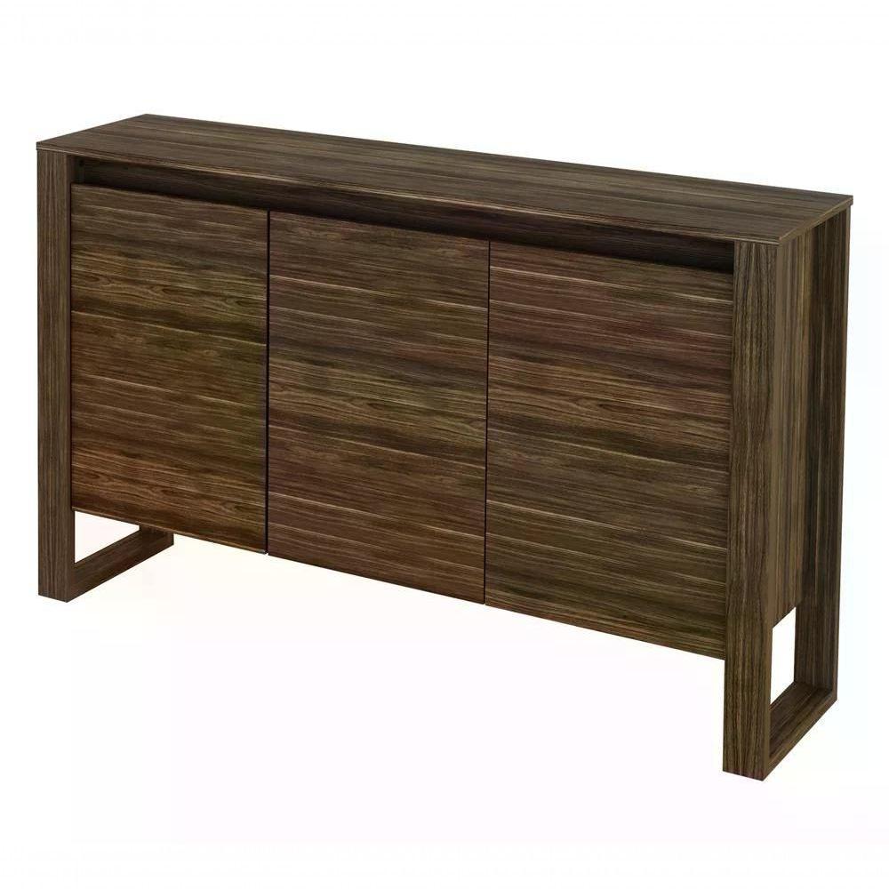 Armário Balcão Para Escritório 3 Portas Me4147 Nogal Nogal - 1