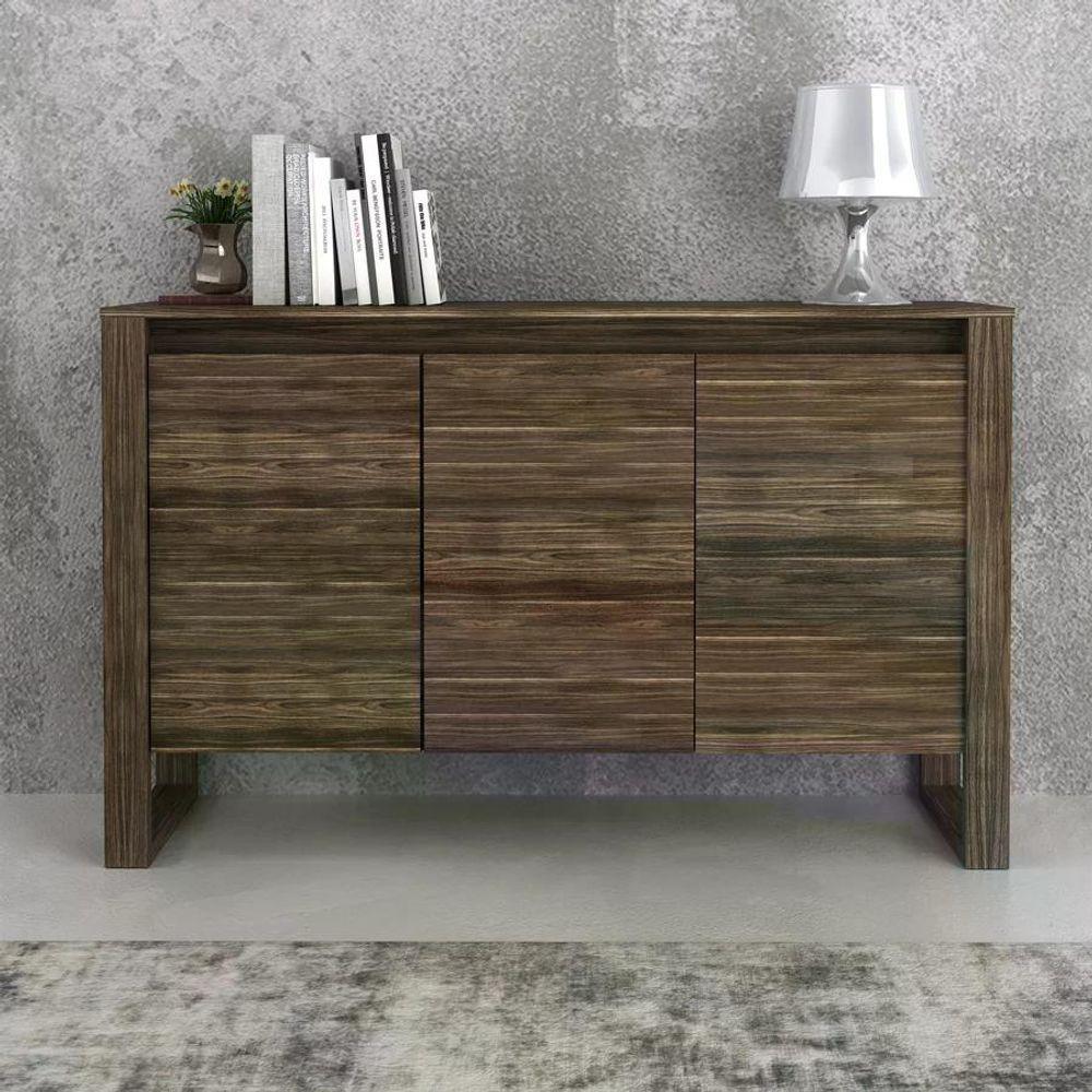 Armário Balcão Para Escritório 3 Portas Me4147 Nogal Nogal - 4