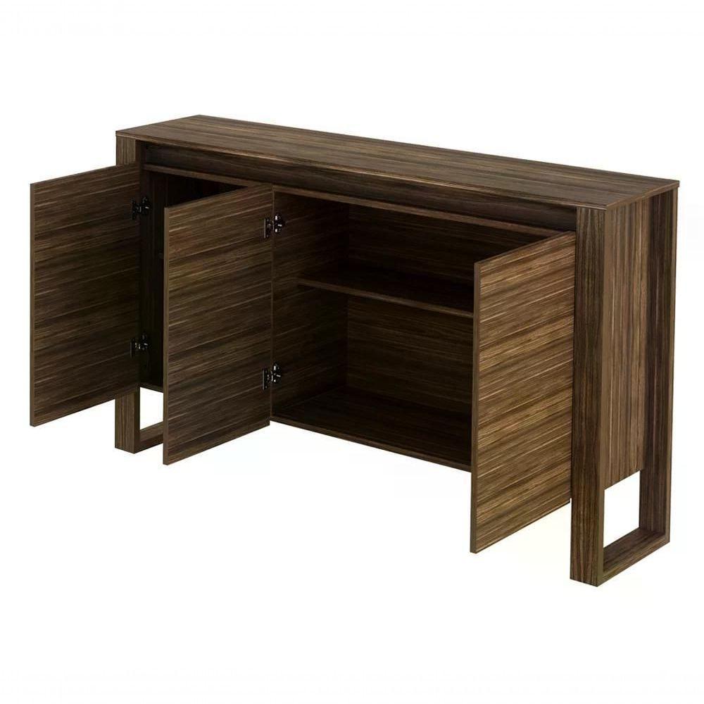 Armário Balcão Para Escritório 3 Portas Me4147 Nogal Nogal - 6