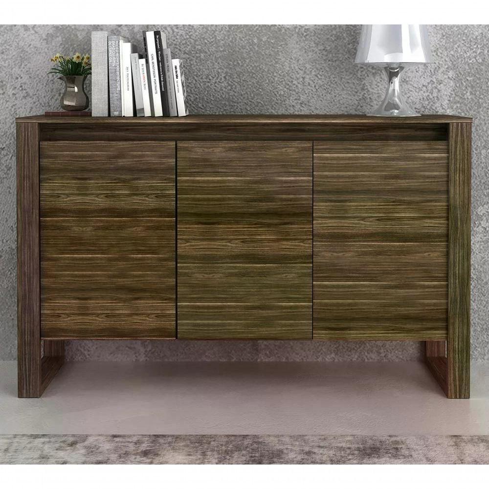 Armário Balcão Para Escritório 3 Portas Me4147 Nogal Nogal - 7