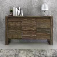 Armário Balcão Para Escritório 3 Portas Me4147 Nogal Nogal