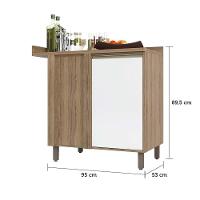 Balcão e Tampo Canto Reto 95 Cm De Abrir 1 Prateleira Mel Vanill e Branco - 5