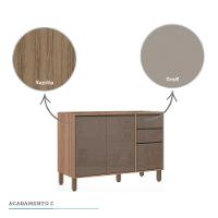 Balcão Para Pia Sem Tampo 120 Cm De Abrir 3 Gavetas Mel Vanill e Gra - 2