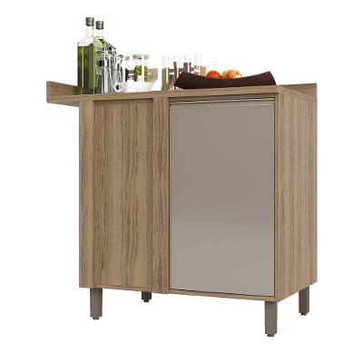 Balcão De Cozinha Com Tampo Canto Reto 1 Porta Mel Luciane Vanilla-graff