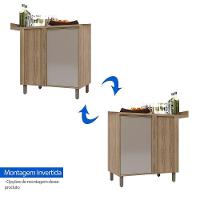 Balcão De Cozinha Com Tampo Canto Reto 1 Porta Mel Luciane Vanilla-graff