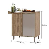 Balcão De Cozinha Com Tampo Canto Reto 1 Porta Mel Luciane Vanilla-graff - 8