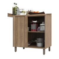 Balcão De Cozinha Com Tampo Canto Reto 1 Porta Mel Luciane Vanilla-graff - 3