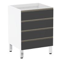 Balcão Sem Tampo 60cm Branco Com Preto Txt - 1