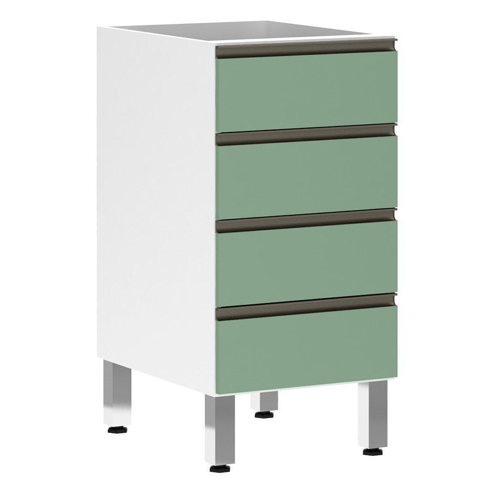 Balcão Sem Tampo 40cm Branco Com Verde Jade - 1