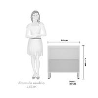 Balcão Sem Tampo 80cm Branco Com Gaia - 3