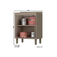 Balcão de Cozinha Modulado  Connect c/ 2 Portas c/Tampo Duna/Cristal - Henn - 4