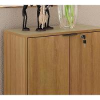 Balcão 02 Portas Com Chave Pes Tubular Me4154 Amêndoa Preto - 5