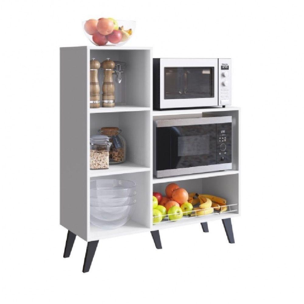 Balcão Fruteira Com Porta Para Fornos Xangai Branco - 3