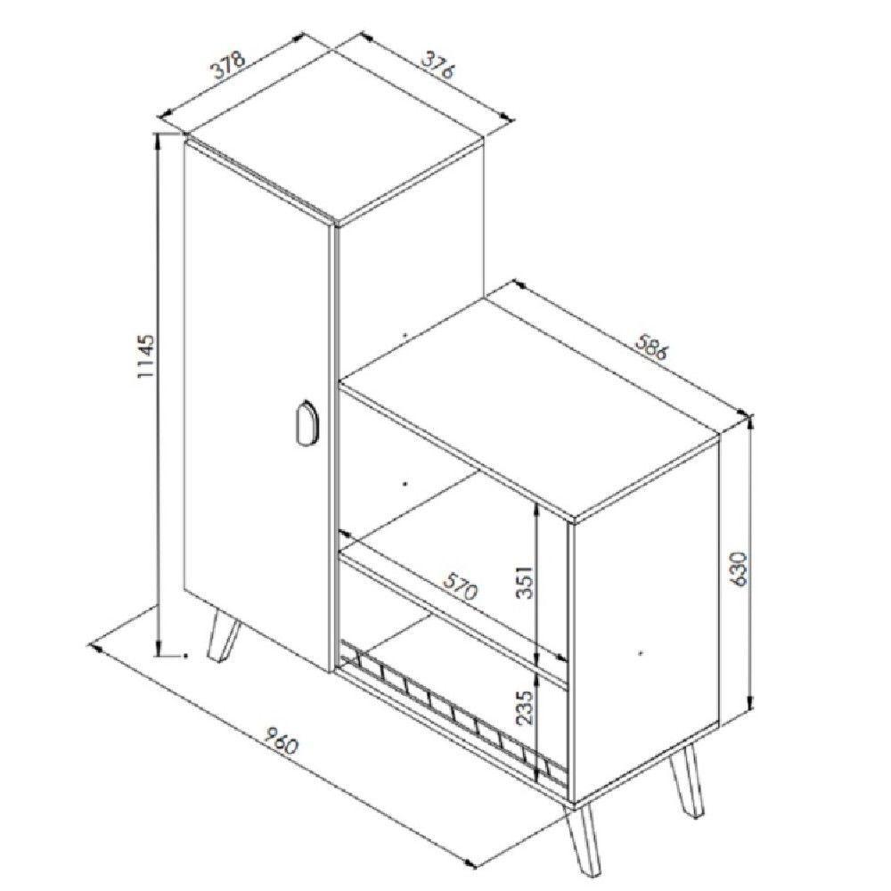 Balcão Fruteira Com Porta Para Fornos Xangai Branco - 4
