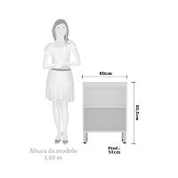 Balcão Sem Tampo 60cm Branco Com Gaia - 3