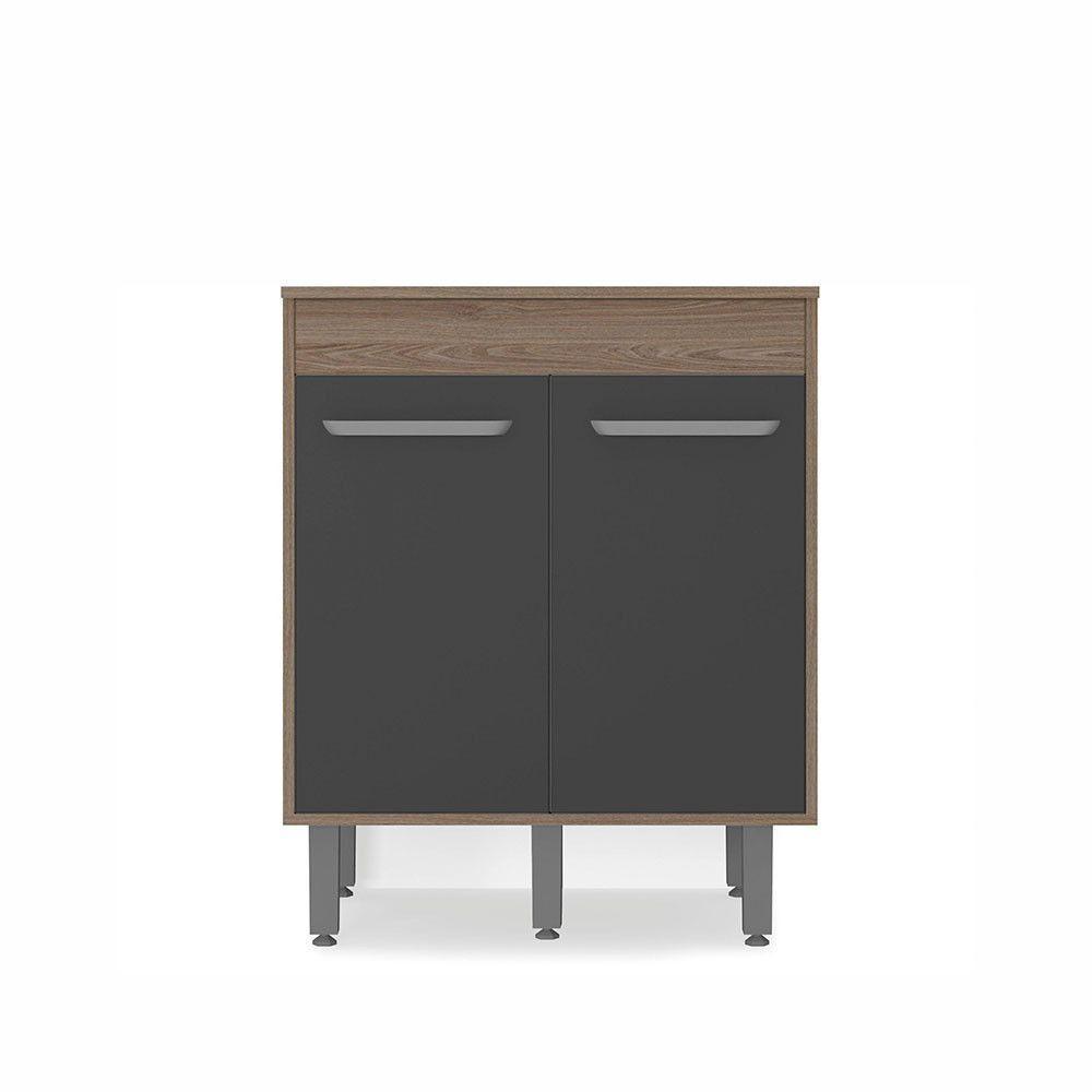 Balcão Com Tampo 2 Portas 70 Cm Carvalho Com Grafite - 1