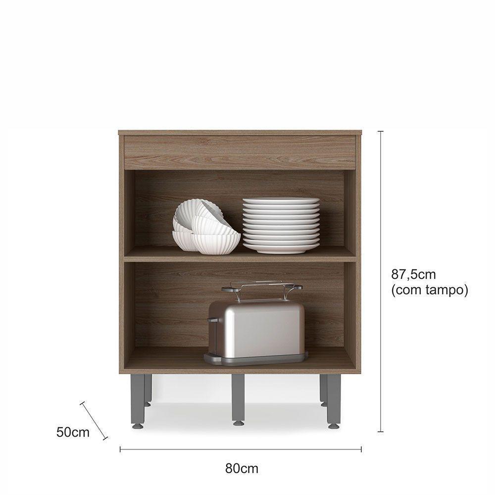Balcão Com Tampo 2 Portas 70 Cm Carvalho Com Grafite - 2