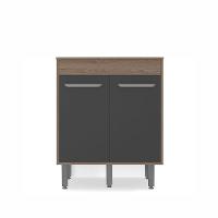 Balcão Com Tampo 2 Portas 70 Cm Carvalho Com Grafite - 1