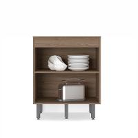 Balcão Com Tampo 2 Portas 70 Cm Carvalho Com Grafite - 3