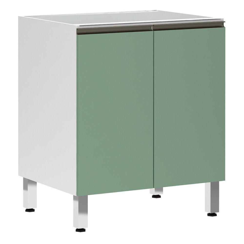 Balcão Sem Tampo 70cm Branco Com Verde Jade - 1