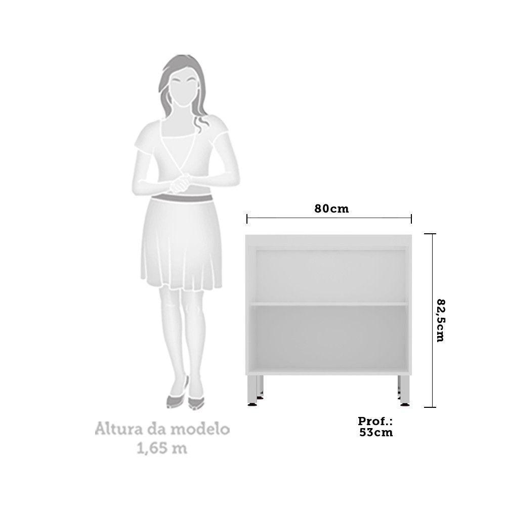 Balcão Sem Tampo 80cm Branco Com Cumaru - 3