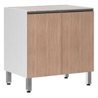 Balcão Sem Tampo 80cm Branco Com Cumaru - 1