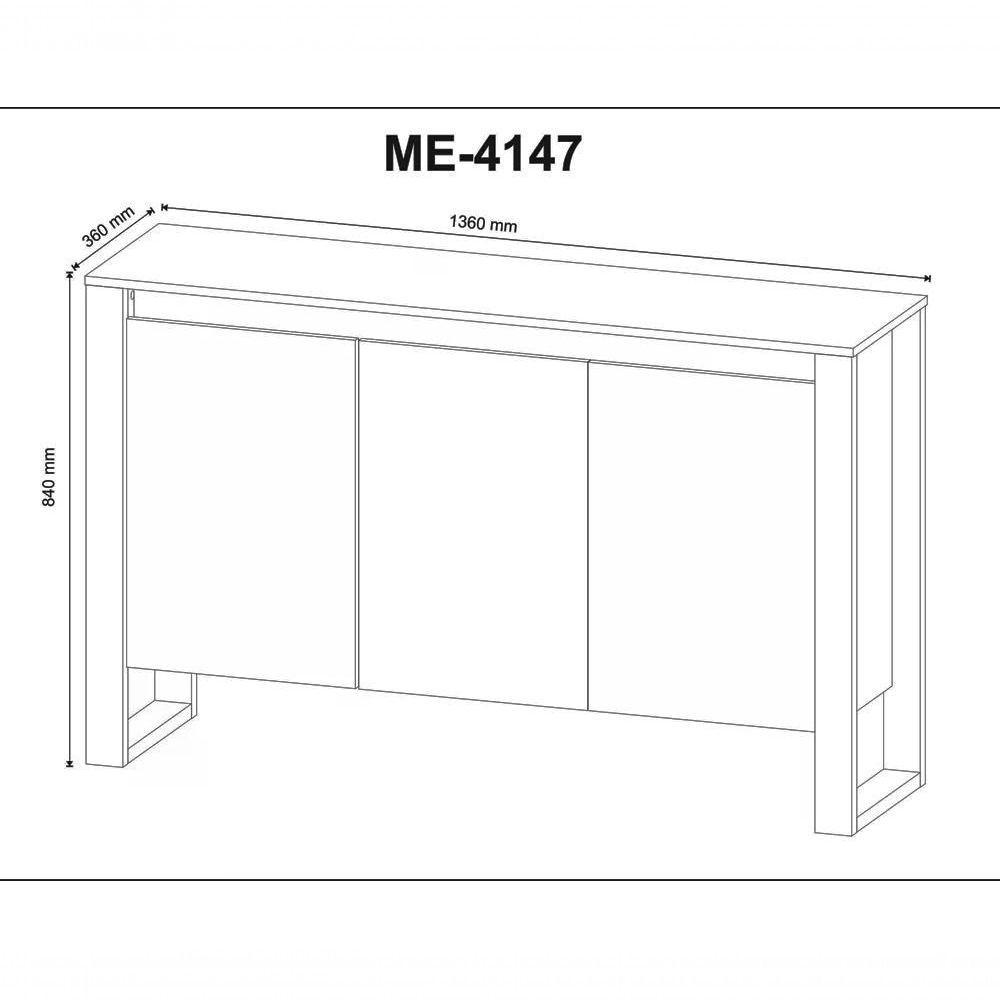 Armário Balcão Para Escritório 3 Portas Me4147 Branco - 7