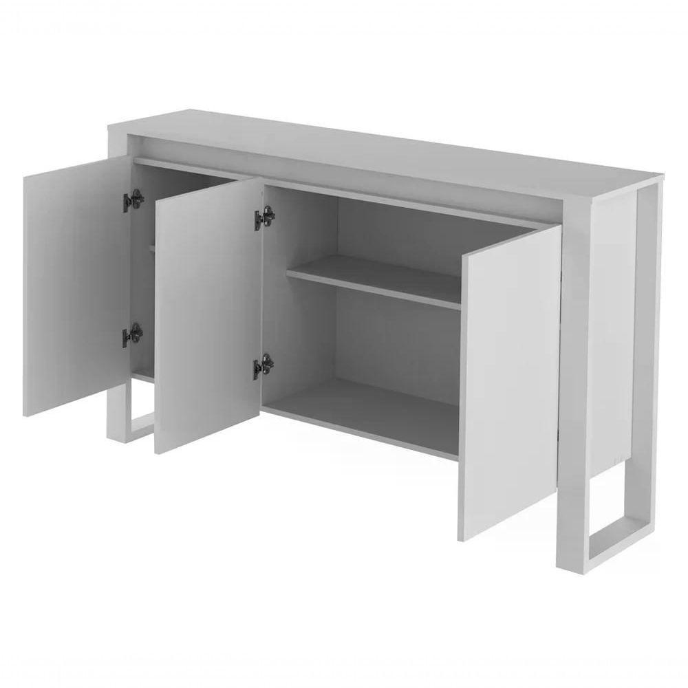 Armário Balcão Para Escritório 3 Portas Me4147 Branco - 8