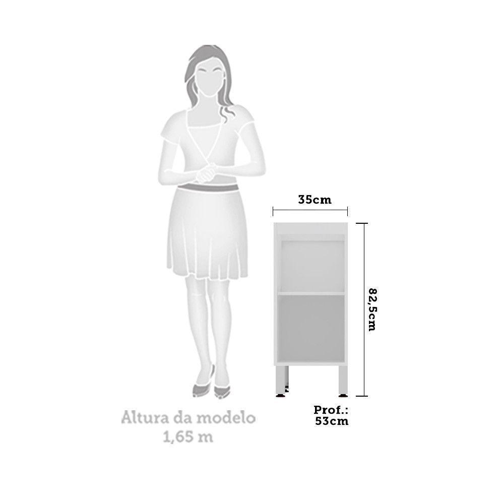 Balcão Sem Tampo 35cm Branco Com Gaia - 3