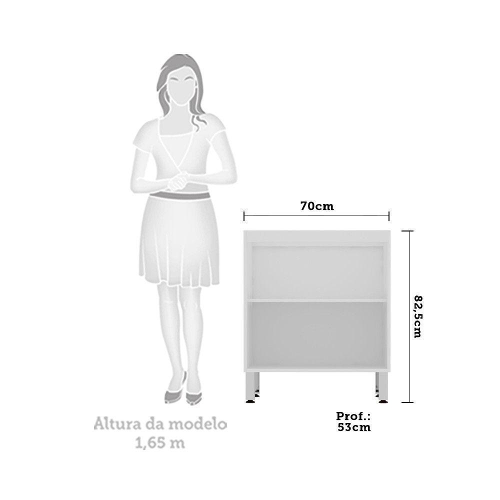 Balcão Sem Tampo 70cm Branco Com Cinza Puro - 3