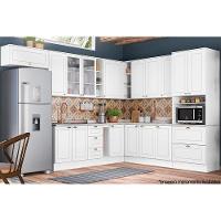 Balcão de Cozinha Modulado  c/ Porta Toalha Americana c/ Tampo Branco - Henn - 4