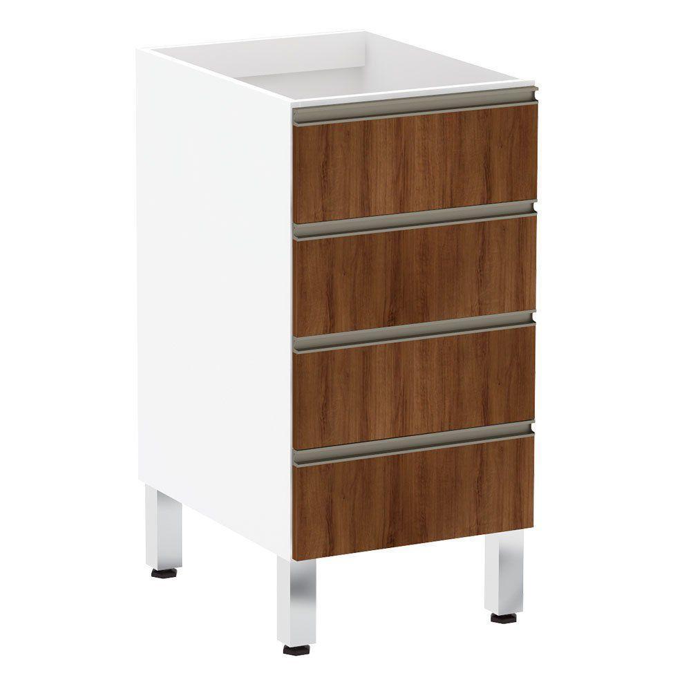 Balcão Sem Tampo 40cm Branco Com - 1