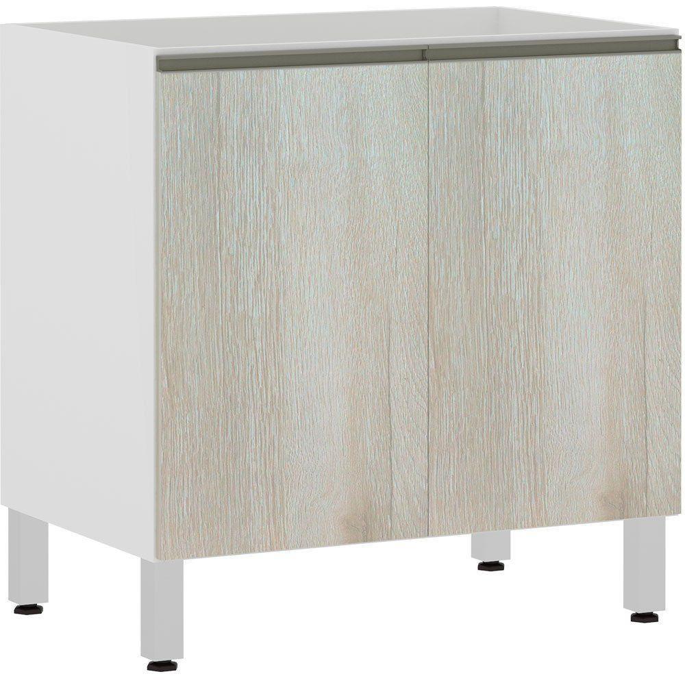 Balcão Sem Tampo 80cm Branco Com Legno Crema - 1