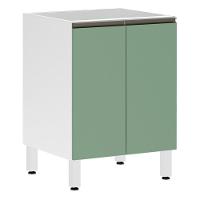 Balcão Sem Tampo 60cm Branco Com Verde Jade - 1