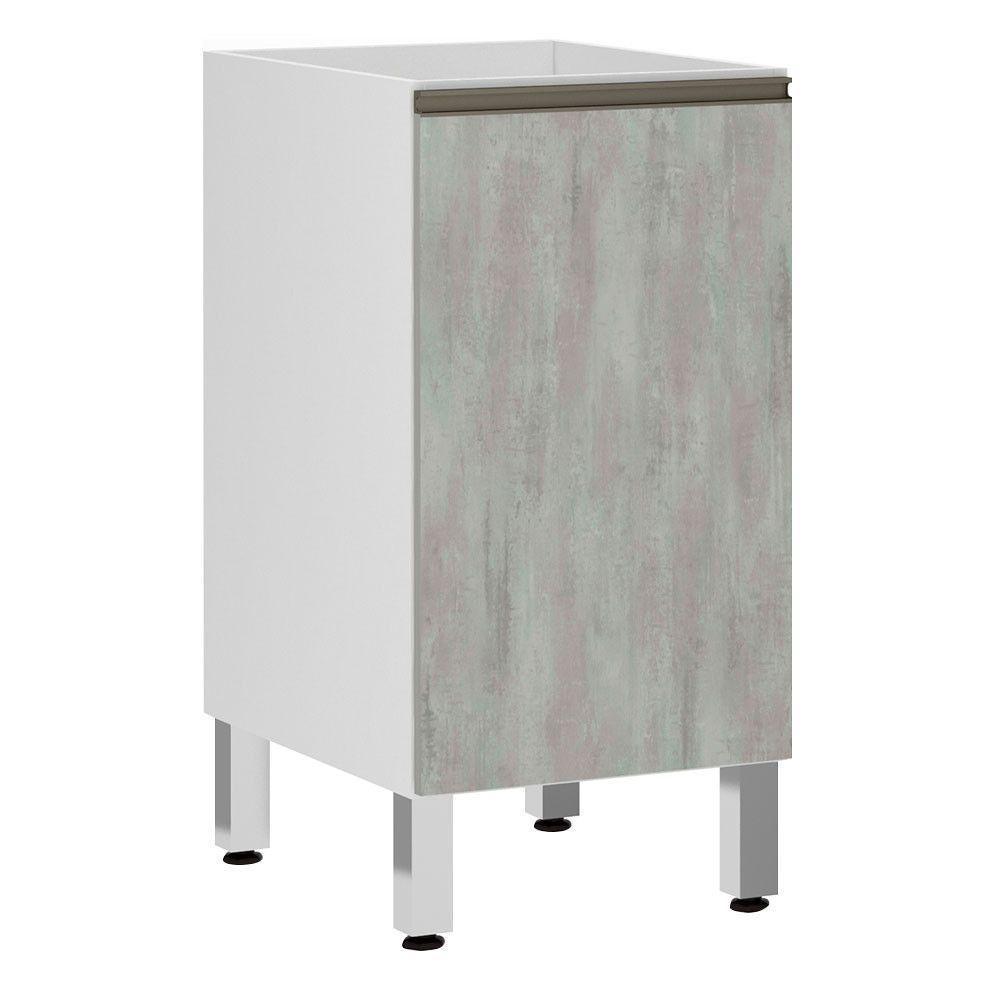 Balcão Sem Tampo 35cm Branco Com Concreto - 1